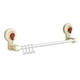 thumbnail image 2 of Strong Suction Cup Towel Rack, Drill-Free Bathroom Storage Organizer with Adjustable Hooks, Rustproof ABS Plastic Rod for Bath Towels, Space Saving Mount for Showers, 2 of 6