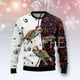 thumbnail image 3 of Suéter feo navideño con dibujo de perro, gato, Papá Noel, tatuaje retro, mangas largas, estampado 3D, otoño e invierno, jersey informal Harajuku X15, 3 of 5