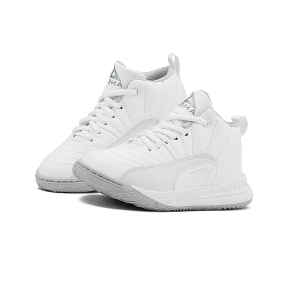 Tenis Bota Pirma para Niño Escolar Basquetbol Color Blanco 20.5