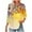 Yellow, variant on Tops for Women Plus Size 3/4 Sleeve Pleats Floral Print Round Neck T-shirt Loose-fitting Blouses Tops Yellow XXL