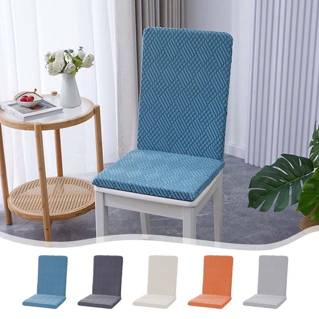 Fundas elásticas para sillas de comedor con falda | Protector de asiento de spandex y poliéster para cocina, bodas, banquetes | Compatible con sillas Parson estándar | Lavable | Gris, blanco, azul