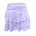 thumbnail image 4 of HZLPFO Short Skirts for Women Cute High Waist Ruffle Mini Skirt Layered Ruffle Hem Flared Flowy Casual Swing Beach Mini Short Skirt Purple,M, 4 of 4
