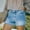 Light Blue, variant on TAGOLD Womens Summer Shorts,Fashion Women Broken Denim Shorts Ripped Jeans High Waisted Hotpant Slim Fit Pantalones Light Blue