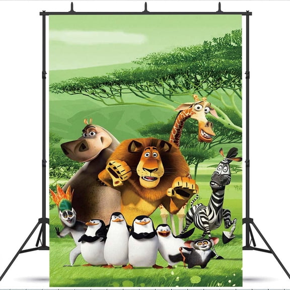 Madagascar school Poster Wall Decor Birthday Banner Backdrop Background Party Supplies Taspestry
