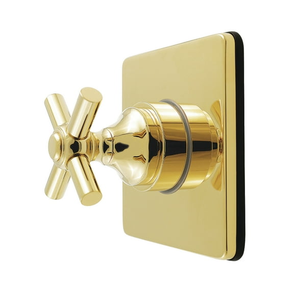 Kingston Brass KS4042EX Elinvar Single-Handle Six-Way Diverter Valve with Square Trim Kit, Polished Brass