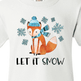 thumbnail image 4 of Inktastic Let it Snow Cute Orange Fox in Hat and Scarf Youth T-Shirt, 4 of 5