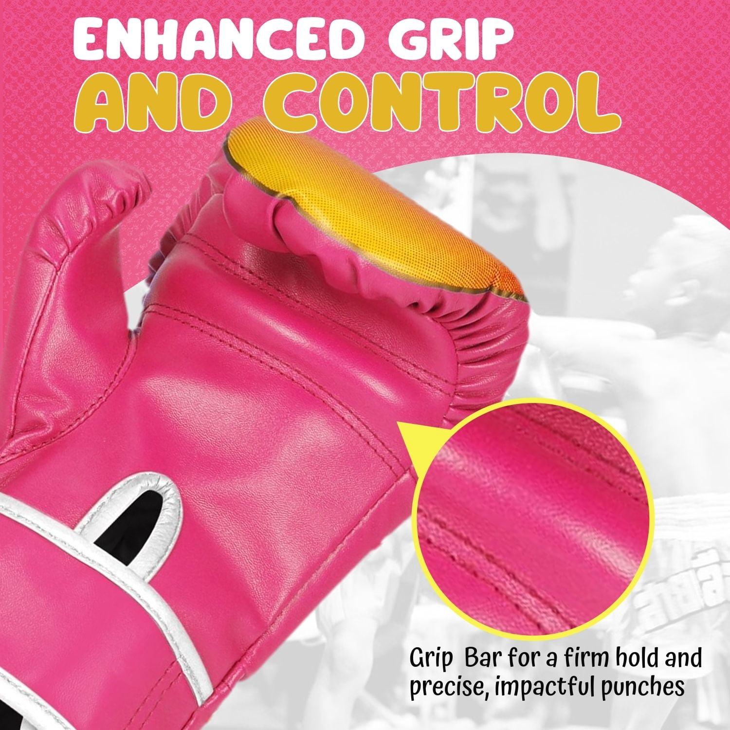 Kids Boxing Gloves For 3 to 8 Years, 4 oz Fire Pink Boxing Gloves for Children Sparring Youth Boxing Gloves Junior Training Mitts Punching Bag Gloves for KickBoxing, MMA, Muay Thai, Training