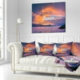 thumbnail image 2 of Designart Bright Panoramic Sunset Over Sea - Landscape Printed Throw Pillow - 18x18, 2 of 4
