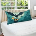 thumbnail image 4 of GZHJMY Halloween Cute Bat Flying Pillowcase Plush Pillowcase for Hair and Skin, Soft Standard Size Pillow Cases Zippered Queen Pillow Case Set of 1-21x54in Home Decor, 4 of 7