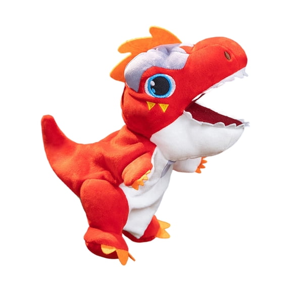 Soft Green Plush Hand Puppet With Movable Mouth Interactive Dinosaur Stuffed Animal Toy For Pretend Play Storytelling Kids Gift