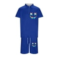thumbnail image 4 of Short Sets for Men Short Sleeve Quarter Zip Polo Shirt and Shorts 2 Piece Matching Set Mens Summer Outfits, 4 of 4