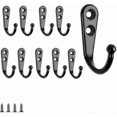 thumbnail image 2 of Black Zinc Alloy Single Hooks Wall Mounted Coat Rack for Kitchen Bathroom Storage with Screws 25 Pack, 2 of 5