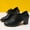 Black, variant on WomeWomen's Closed Toe Lace-Up Chunky Pumps Low Block Point Toe Heels Dress Classic Vintage Oxfords Shoes