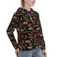 thumbnail image 6 of Lsque Red Chili Pattern Casual Women's Hoodie,Hooded Sweatshirt with Kangaroo Pocket,Pullover Hoodie with Eye-catching Drawstrings-Small, 6 of 7
