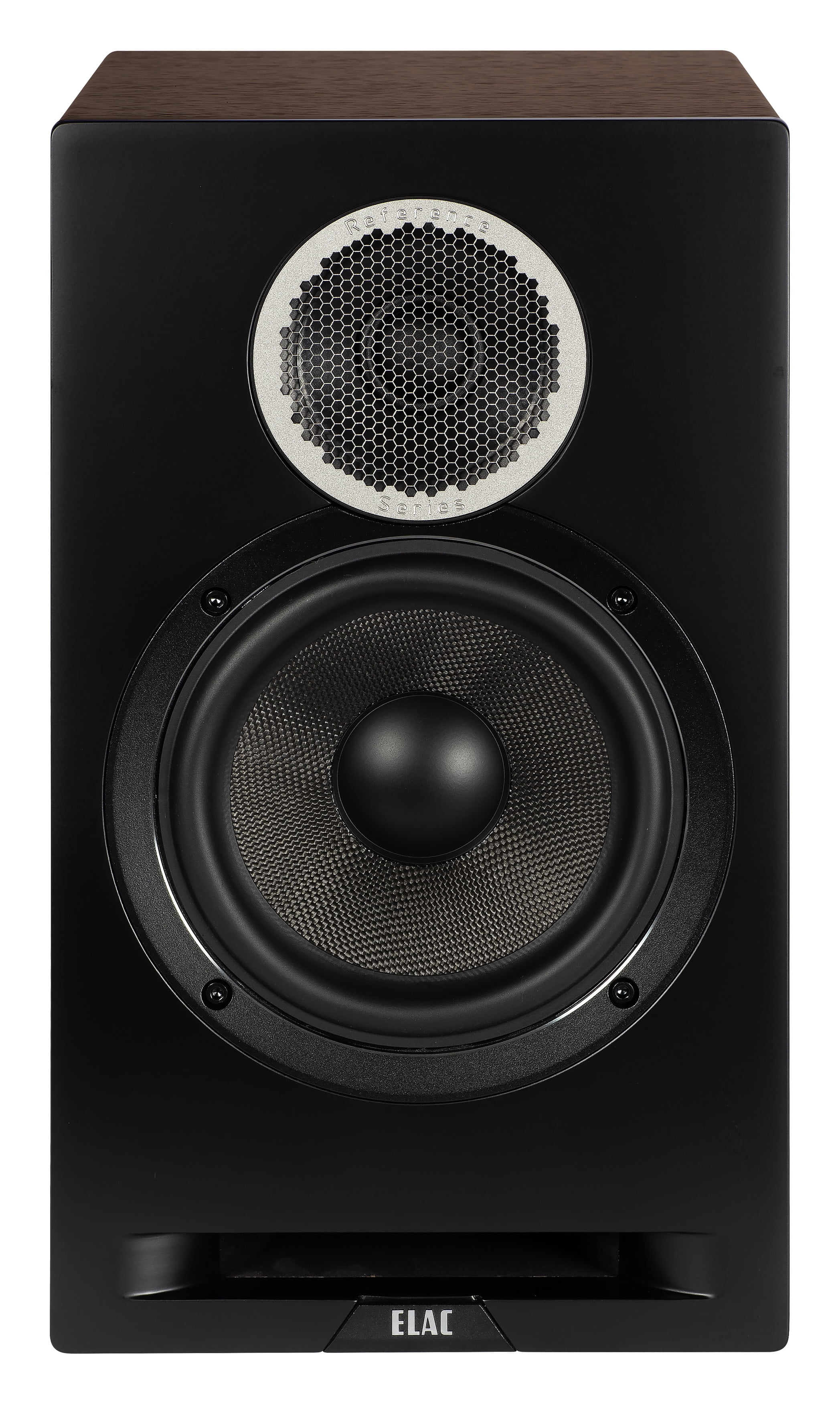 ELAC DBR62-BK Debut Reference Bookshelf Speaker Pair with a ELAC DCR52-BK Debut Reference Center Speaker with 5.25 Inch Woofers - Black/Walnut (2019)