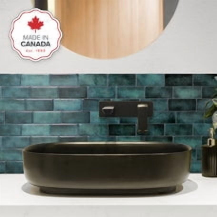 Smart Tiles Peel and Stick Backsplash, 5 Adhesive Tiles, Metro Blue/Green, 11.55"x8.38"
