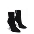 thumbnail image 2 of Cape Robbin RENEE Pointed Toe Lucite Perspex Clear Stiletto High Heel Ankle Boot (7.5, BLACK), 2 of 3