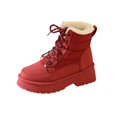 thumbnail image 2 of HTHLVMD Waterproof Winter Booties, Quilted Puffer Snow Boots, Women's Winter Snow Boots Lace Up Waterproof Warm Faux Fur Lined Booties Quilted Puffer Thick Sole Outdoor Walking Shoes, Wine 6.5, 2 of 6