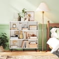 thumbnail image 2 of Gymax 8 Cube Bookcase 3-Tier Modern Storage Organizer w/ 5 Metal Legs Bookshelves, 2 of 10