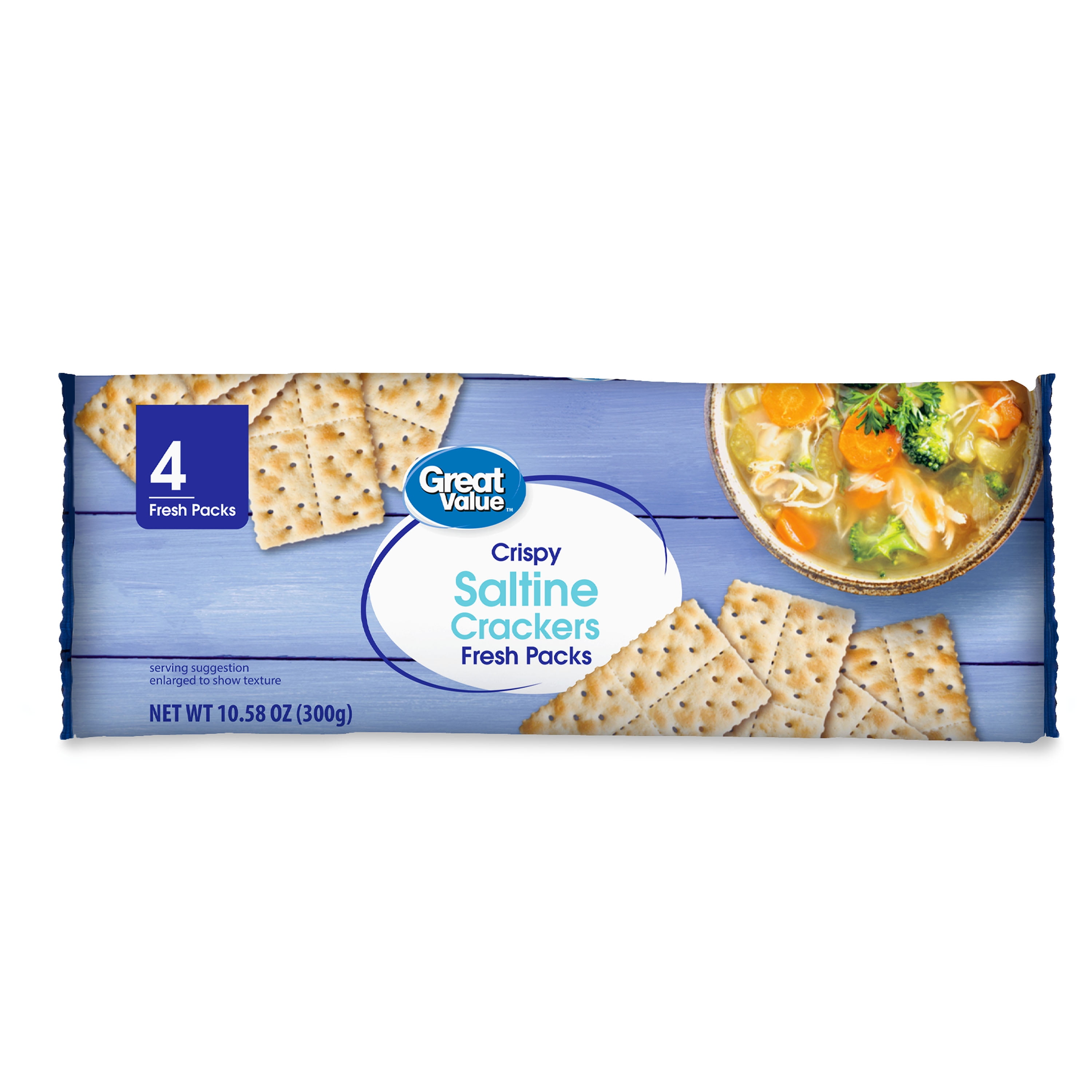 Great Value Crispy Saltine Crackers Fresh Packs, 10.58 oz