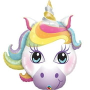 Qualatex Giant Rainbow Unicorn 38" Foil Balloon For Fairytale Princess Party