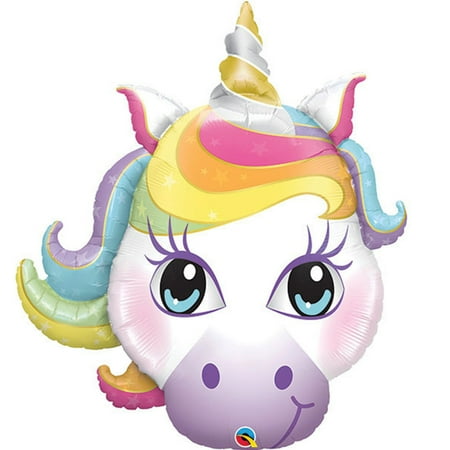 Qualatex Giant Rainbow Unicorn 38" Foil Balloon For Fairytale Princess Party