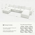 thumbnail image 3 of 110.2''Cloud Couch, Deep Seat U-Shape Sofa, Oversized Modular Sectional 4-Seater sofas with Ottoman for Living Room, White（2 Ottoman）, 3 of 9