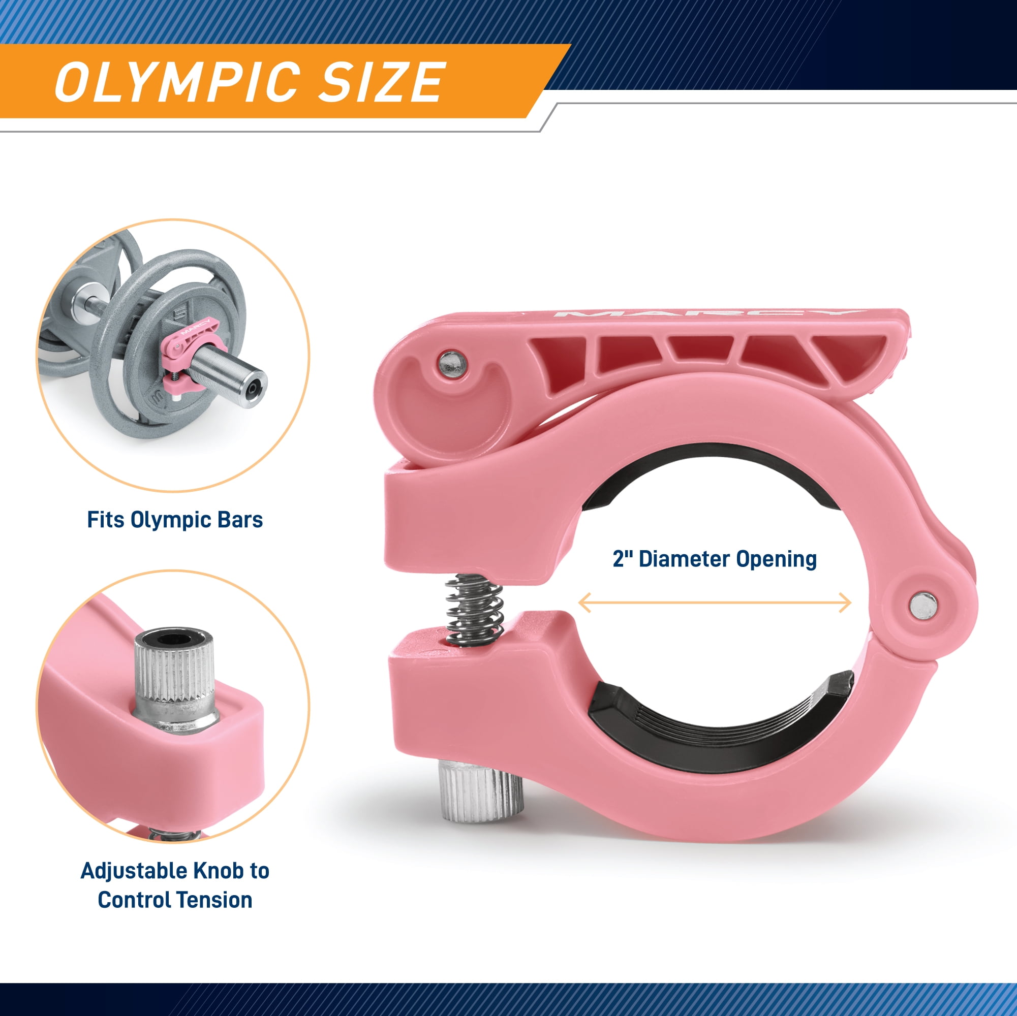 Marcy Olympic Barbell Lock Collar Pair - OBC-10PK