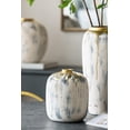 thumbnail image 6 of A&B Home Distressed Ceramic Ivory Vase with Gold Accent 6.3" x 6.3" x 7.9", 6 of 7