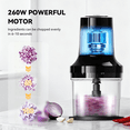 thumbnail image 3 of LINKChef Food Chopper, 2.8 Cup Food Processor, 260W Power Grinder with 4 Bi-Level Blades, 3 of 7