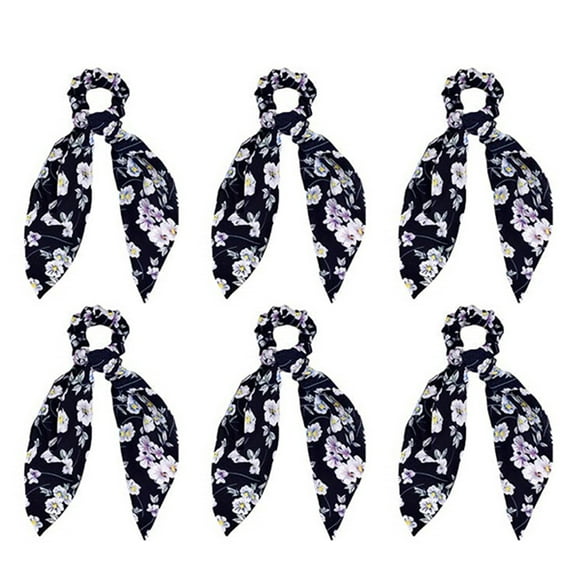 6 Pcs Hair Scrunchies Chiffon Scarf Hair Ties Elastic Hair Bands