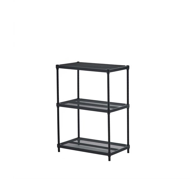Design Ideas 3 Tier Mesh Shelving Unit, Black