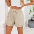 thumbnail image 5 of Shorts for Women 2026 Summer Elastic High Waist Drawstring Wide Leg Relaxed Fit Casual Shorts with Pockets, 5 of 10