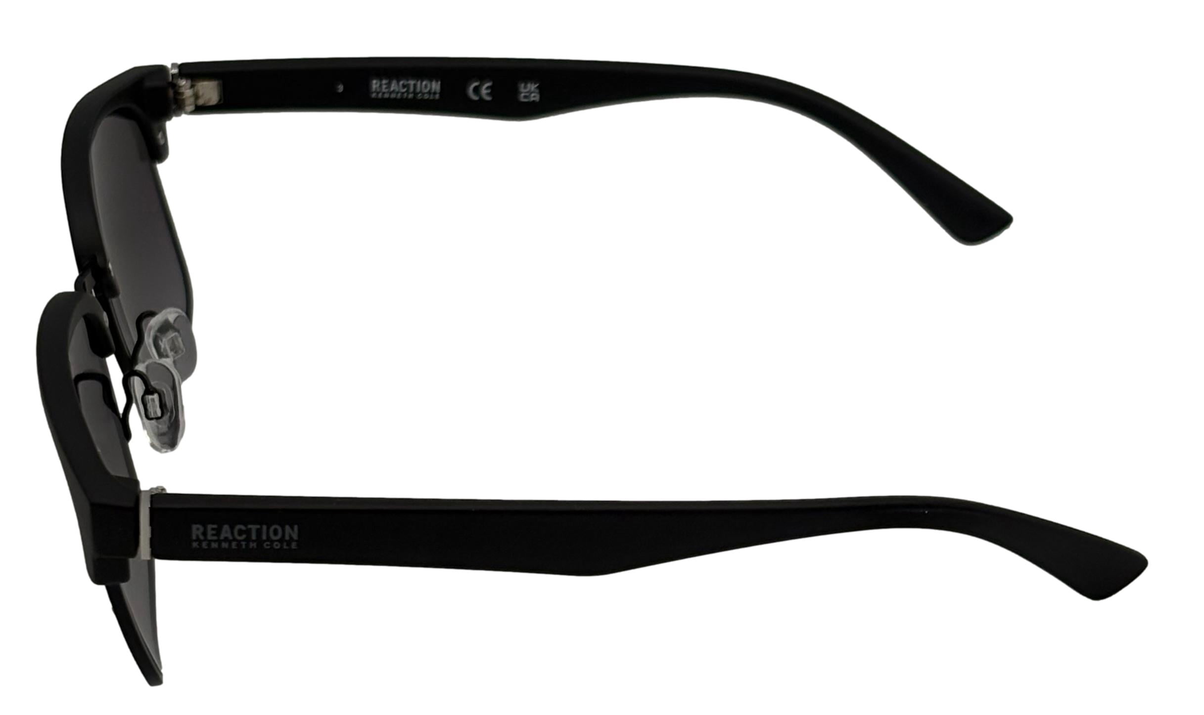 Kenneth Cole Reaction Matte Black Mens Square Plastic Sunglass, KC1433. 2B