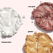 Lottie London Diamond Bounce Highlighter in Frosted Silver, Ultra-Fine Gel-Powder Highlight, 0.28 oz