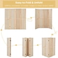 thumbnail image 5 of Costway 4-Panel Pegboard Display 5' Tall Folding Privacy Screen Craft Display Natural, 5 of 12