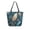 Snowflake and Feather Pattern, variant on Open Top Canvas Tote Bag with Zipper Reusable Shopping Bag 13.5x15" Roomy Carryall Retro Plant Pattern