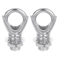 thumbnail image 1 of Uxcell Eye Nut 22lb Max Load M10 Thread Female Loop Ring with Thread Pipes Washers Nuts Silver Tone 2pcs, 1 of 6