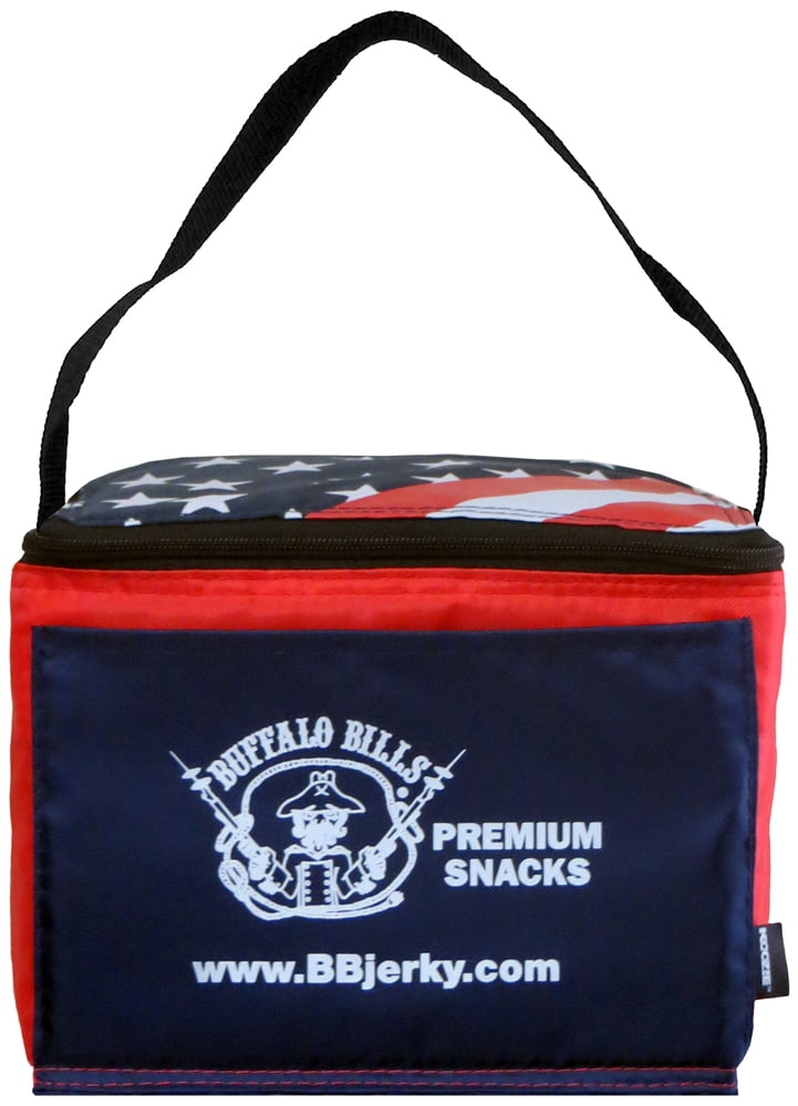 Buffalo Bills 12-pc Beef Jerky Sampler Patriotic 6-Pack Gift Cooler (12 mixed 1.5oz jerky packs)