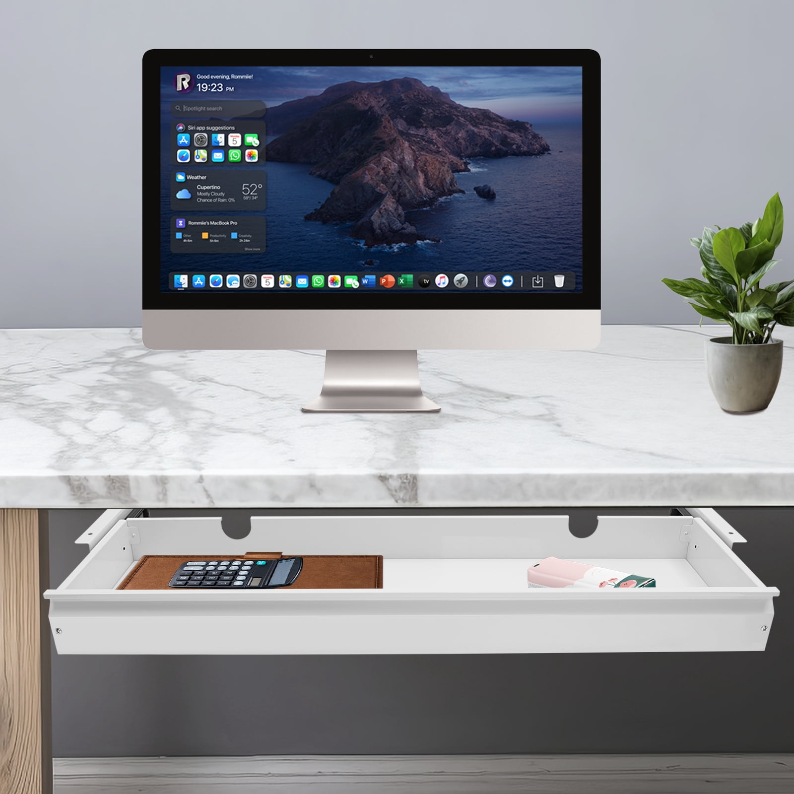 Under Desk Drawer Slide out, Hidden Under Table Organizer for Office Storage, Desks Accessories, Sliding Pull-out Drawer, Pull-out Drawer