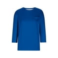 thumbnail image 3 of QUINDOS Women T-Shirt Blue 3/4 Sleeve Summer Plus Womens Tops Crew Neck with Pocket Birthday Solid Tops, 3 of 4