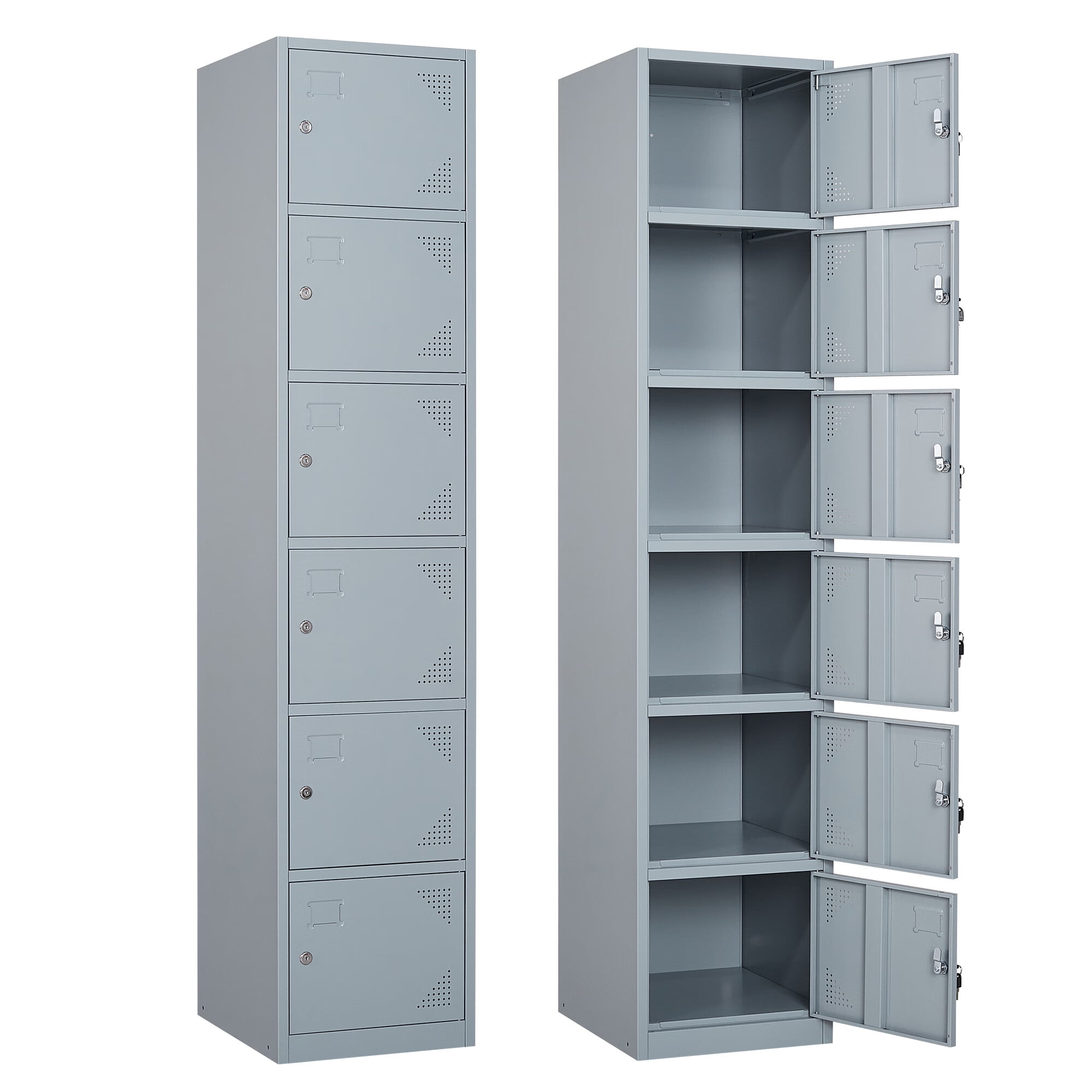 Fesbos Metal Storage Cabinet Tall School Steel Lockable Gym Office Employees 6 Staff for Door,71\