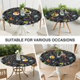 thumbnail image 7 of Math Equations Colorful Doodles Black Pattern Round Fitted Tablecloth with Elastic Edge,Dining Table Cover Waterproof,Outdoor Round Tablecloth for Camping,Dining,Indoor and Outdoor, 7 of 7