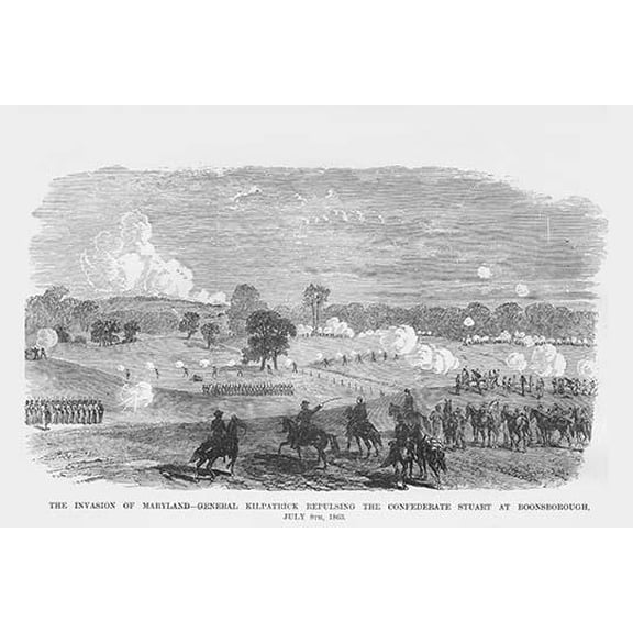 JEB Stuart repulsed by General Kilpatrick at Boonsborough-Fine Art Canvas Print (20" x 30")