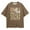 Khaki, variant on Women's Casual Short Sleeve T-Shirt Round Neck Letter Print Comfortable Tee for Daily Wear in Spring and Summer