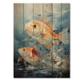 thumbnail image 3 of Designart "Fishing Carp composition I" Animals Print on Natural Pine Wood, 3 of 5
