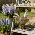 thumbnail image 4 of Chicken Statue European Vintage Style Auspicious Decor, Rooster Statue Rattan Weave Design Resin Figurine, Chicken Decor for Home Living Room and Desktop, Silver Color, 4 of 6