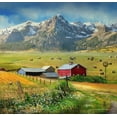thumbnail image 2 of Vest, Christopher 27x26 Gold Ornate Wood Framed with Double Matting Museum Art Print Titled - Western Farm, 2 of 4