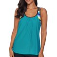 thumbnail image 3 of Womens Striped Printed Strappy Racerback Tankini Swim Top No Bottom S - XXXL, 3 of 5