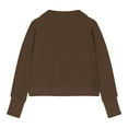 thumbnail image 5 of JTSRKL Girls Half Zipper Sweatshirts Cute Trendy Spring Fashion Pullover Crop Tops for Teen Girls Thumb Hole Long Sleeve Sweater Clothes with Pockets Brown 13-14 Years, 5 of 5
